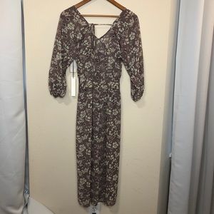 NWT June & Hudson Midi Mauve Floral Dress